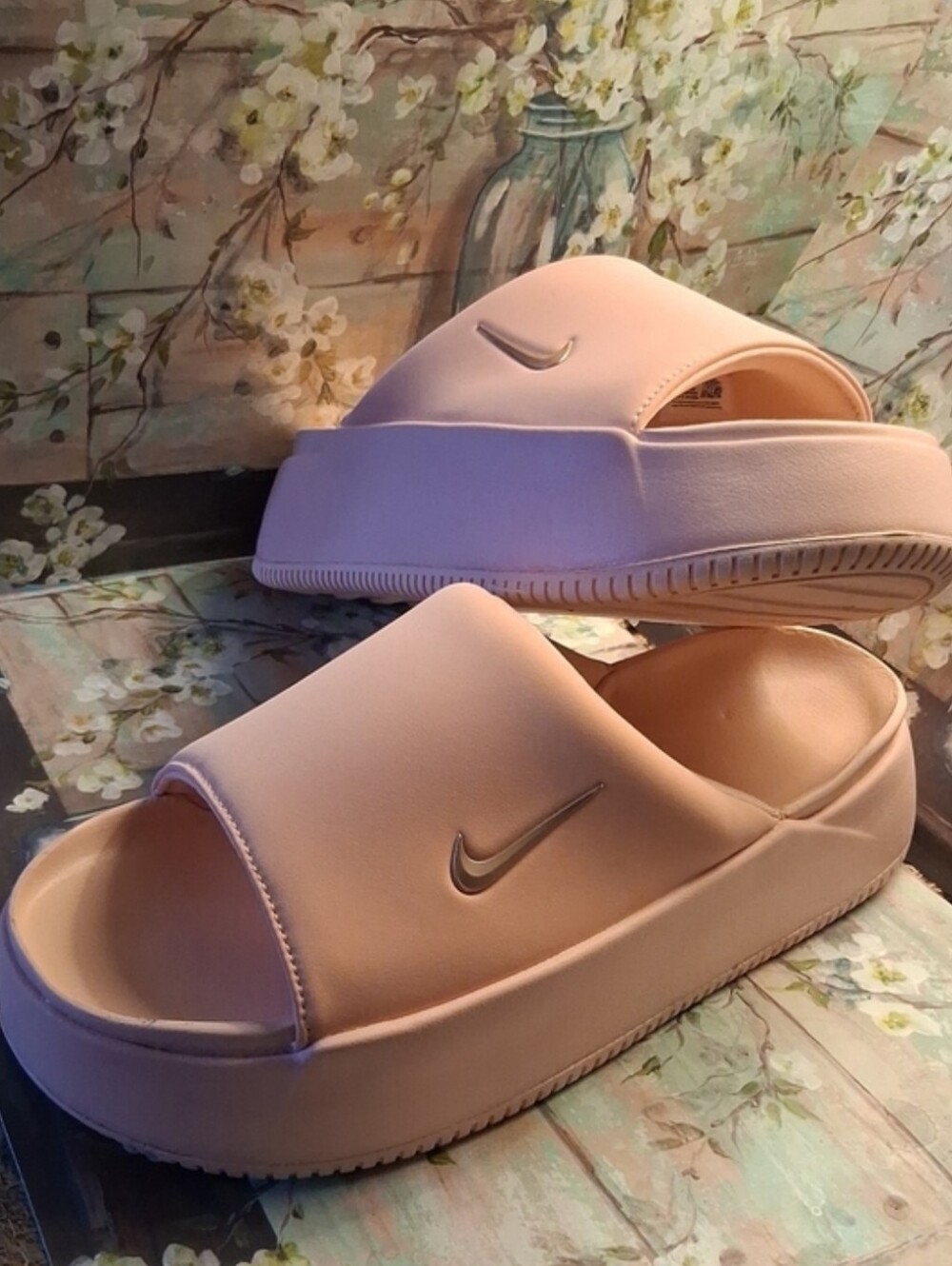 NIKE Adorable Pink Blush Comfortable Platform Slide Sandals